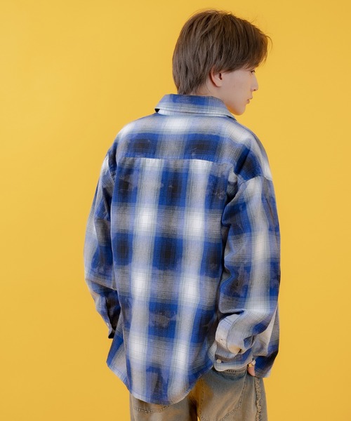 improves（インプローブス）の「ブリーチ オンブレ チェックシャツ（シャツ/ブラウス・メンズ・チャコール/ホワイト/ブラウン/ブルー・MEDIUM/X-LARGE/LARGE）」の7枚目の写真