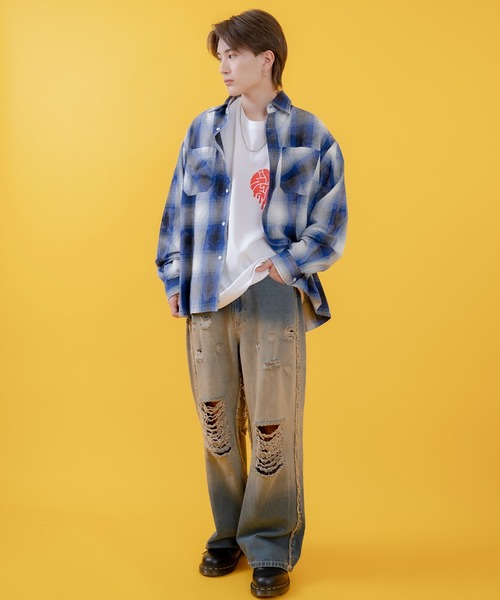 improves（インプローブス）の「ブリーチ オンブレ チェックシャツ（シャツ/ブラウス・メンズ・チャコール/ホワイト/ブラウン/ブルー・MEDIUM/X-LARGE/LARGE）」の8枚目の写真