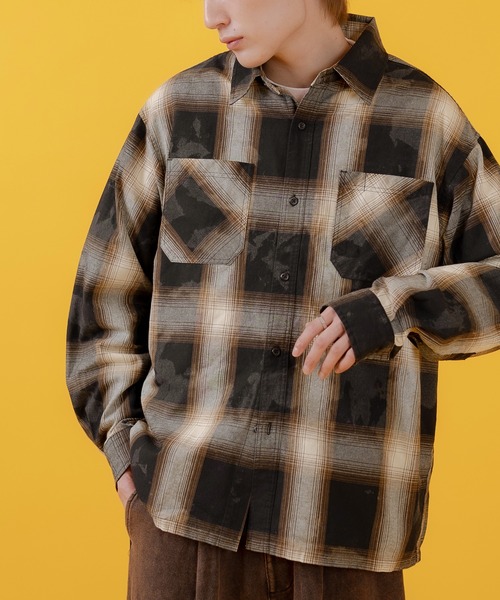 improves（インプローブス）の「ブリーチ オンブレ チェックシャツ（シャツ/ブラウス・メンズ・チャコール/ホワイト/ブラウン/ブルー・MEDIUM/X-LARGE/LARGE）」の14枚目の写真