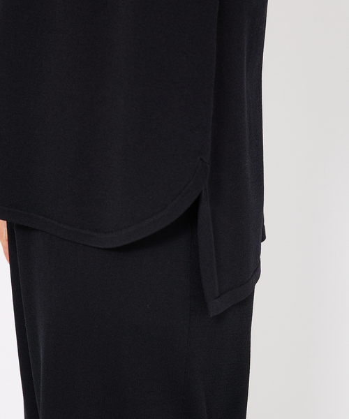 qualite（カリテ）の「レーヨンストレッチボートネックニット/オフィスカジュアル/夏服/サマーニット（Tシャツ/カットソー・レディース・ブラック/ホワイト/グリーン・フリー）」の8枚目の写真