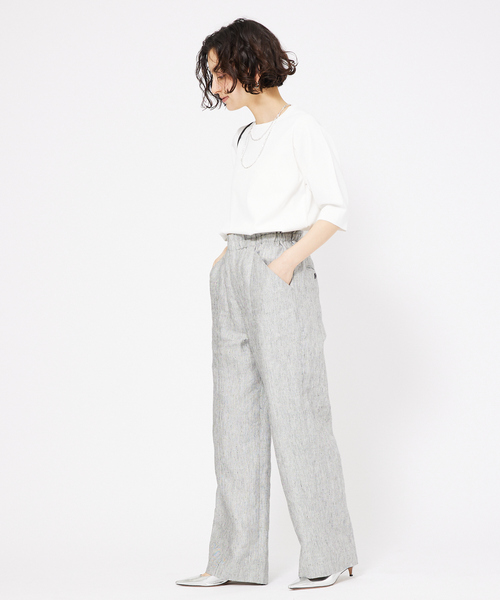 qualite（カリテ）の「レーヨンストレッチボートネックニット/オフィスカジュアル/夏服/サマーニット（Tシャツ/カットソー・レディース・ブラック/ホワイト/グリーン・フリー）」の16枚目の写真