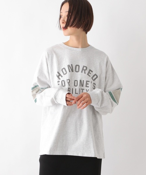 LEPSIM（レプシィム）の「ヴィンテージロンT　288547（Tシャツ/カットソー・レディース・チャコールグレー/オフホワイト/ライトグレー・FREE）」の10枚目の写真