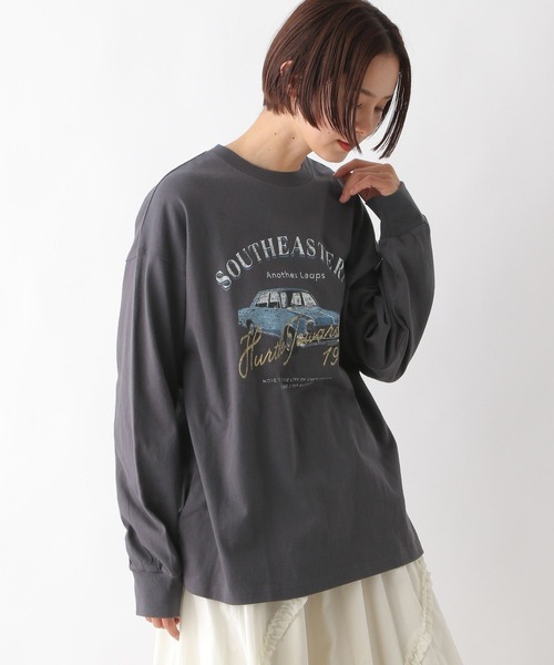 LEPSIM（レプシィム）の「ヴィンテージロンT　288547（Tシャツ/カットソー・レディース・チャコールグレー/オフホワイト/ライトグレー・FREE）」の18枚目の写真