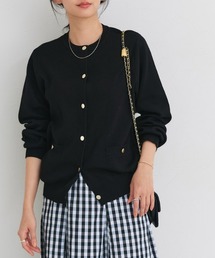 Pierrot（ピエロ）の「ゴールドボタン多機能ポケットニットカーディガン（カーディガン/ボレロ）」