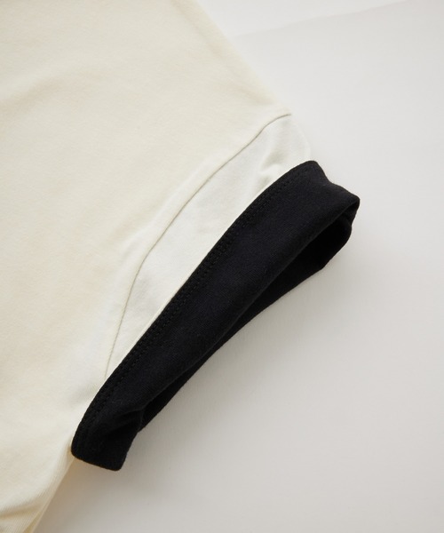 MILKFED.（ミルクフェド）の「COLORED SLEEVE EDGE S/S TOP（Tシャツ/カットソー・レディース・ブラウン/ブラック/オフホワイト・ONE SIZE）」の13枚目の写真