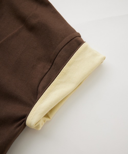 MILKFED.（ミルクフェド）の「COLORED SLEEVE EDGE S/S TOP（Tシャツ/カットソー・レディース・ブラウン/ブラック/オフホワイト・ONE SIZE）」の14枚目の写真