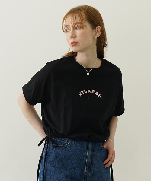 MILKFED.（ミルクフェド）の「COLORED SLEEVE EDGE S/S TOP（Tシャツ/カットソー・レディース・ブラウン/ブラック/オフホワイト・ONE SIZE）」の15枚目の写真