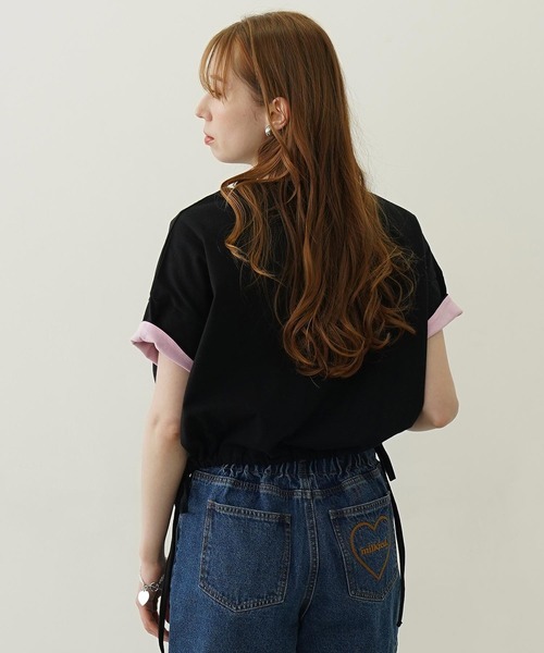 MILKFED.（ミルクフェド）の「COLORED SLEEVE EDGE S/S TOP（Tシャツ/カットソー・レディース・ブラウン/ブラック/オフホワイト・ONE SIZE）」の17枚目の写真