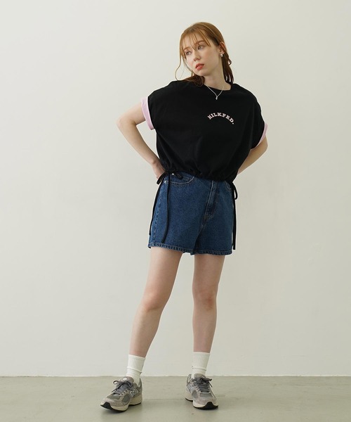 MILKFED.（ミルクフェド）の「COLORED SLEEVE EDGE S/S TOP（Tシャツ/カットソー・レディース・ブラウン/ブラック/オフホワイト・ONE SIZE）」の21枚目の写真