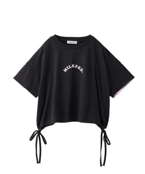 MILKFED.（ミルクフェド）の「COLORED SLEEVE EDGE S/S TOP（Tシャツ/カットソー・レディース・ブラウン/ブラック/オフホワイト・ONE SIZE）」の4枚目の写真