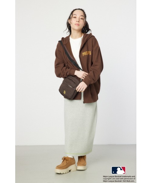 RODEO CROWNS WIDE BOWL（ロデオクラウンズワイドボウル）の「MLB ジップパーカー（パーカー・レディース・ブラウン/ネイビー/グレー×ホワイト・FREE）」の8枚目の写真