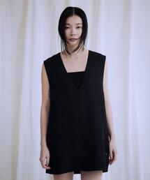 new basic リネンチュニックベスト