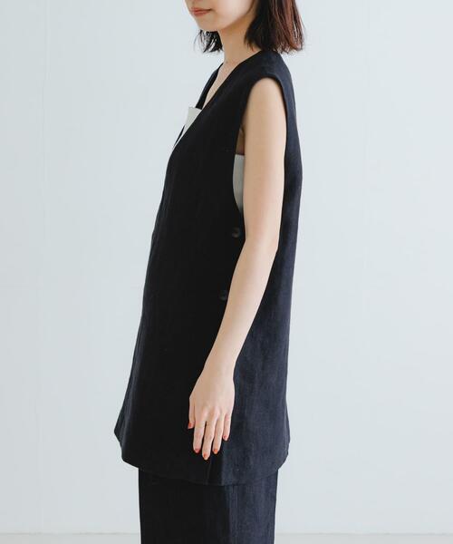 URBAN RESEARCH（アーバンリサーチ）の「new basic　リネンチュニックベスト（ベスト・レディース・ネイビー/ナチュラル・FREE）」の20枚目の写真