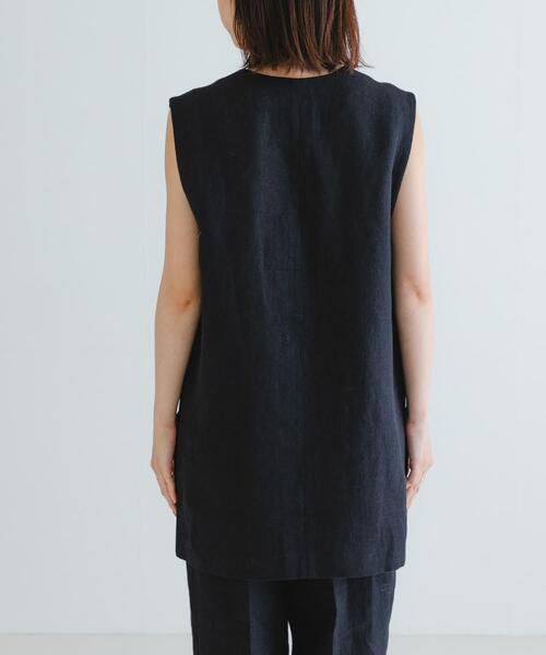 URBAN RESEARCH（アーバンリサーチ）の「new basic　リネンチュニックベスト（ベスト・レディース・ネイビー/ナチュラル・FREE）」の21枚目の写真