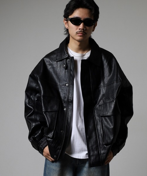 SUGGESTION(サジェッション)の「PU A-2タイプブルゾン(ブルゾン・メンズ・ブラウン/ブラック・S/L/M)」の2枚目の写真