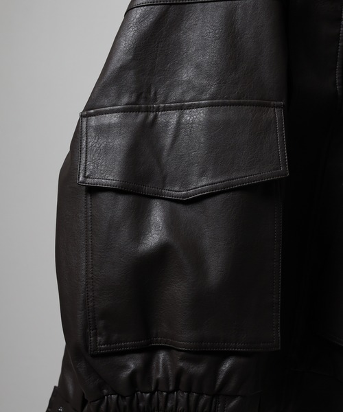 SUGGESTION(サジェッション)の「PU A-2タイプブルゾン(ブルゾン・メンズ・ブラウン/ブラック・S/L/M)」の11枚目の写真