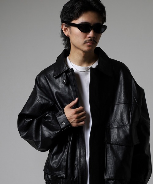 SUGGESTION(サジェッション)の「PU A-2タイプブルゾン(ブルゾン・メンズ・ブラウン/ブラック・S/L/M)」の15枚目の写真