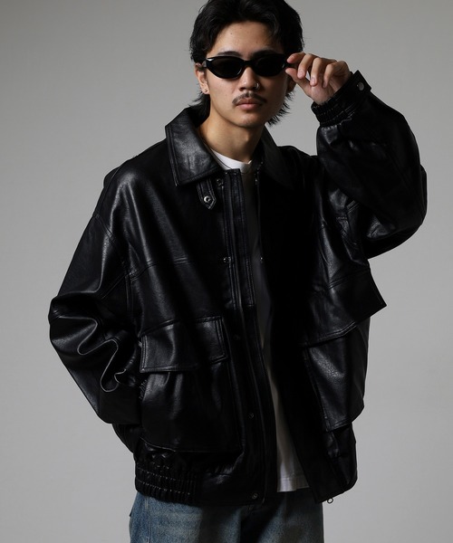 SUGGESTION(サジェッション)の「PU A-2タイプブルゾン(ブルゾン・メンズ・ブラウン/ブラック・S/L/M)」の16枚目の写真