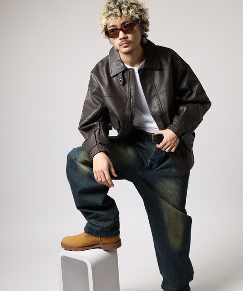 SUGGESTION(サジェッション)の「PU A-2タイプブルゾン(ブルゾン・メンズ・ブラウン/ブラック・S/L/M)」の19枚目の写真