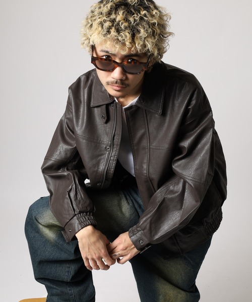 SUGGESTION(サジェッション)の「PU A-2タイプブルゾン(ブルゾン・メンズ・ブラウン/ブラック・S/L/M)」の20枚目の写真