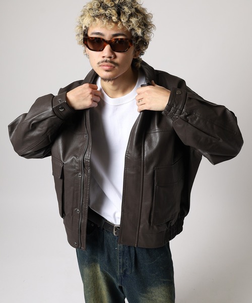 SUGGESTION(サジェッション)の「PU A-2タイプブルゾン(ブルゾン・メンズ・ブラウン/ブラック・S/L/M)」の21枚目の写真