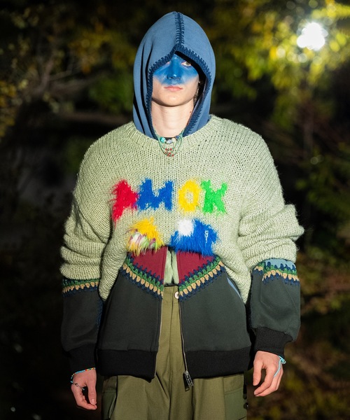 amok（アモク）の「MONSTER KNIT（ニット/セーター・メンズ・ミント/ブラック・S/M）」の2枚目の写真