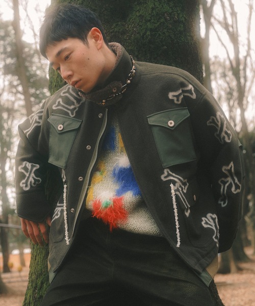 amok（アモク）の「MONSTER KNIT（ニット/セーター・メンズ・ミント/ブラック・S/M）」の4枚目の写真