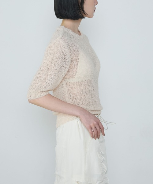 le ELMi（ルエルミ）の「Summer feather yarn sheer compact T-shirt