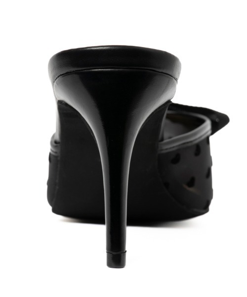 R&E（アールアンドイー）の「【25SS新作】【R&E】“2Way使用可能！” ハートチュール×リボンミュールパンプス（パンプス・レディース・アイボリー/ブラック・S/M/L/LL）」の12枚目の写真