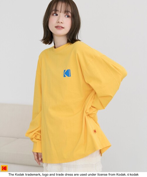 セール】【Kodak/コダック】ロゴアイコンプリントロングTシャツ