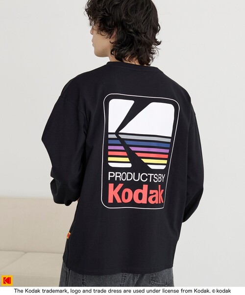 KODAK★大人気★コダカラーピグメントダインメントゥーメン_4色 セール】【Kodak/コダック】ロゴアイコンプリントロングTシャツ