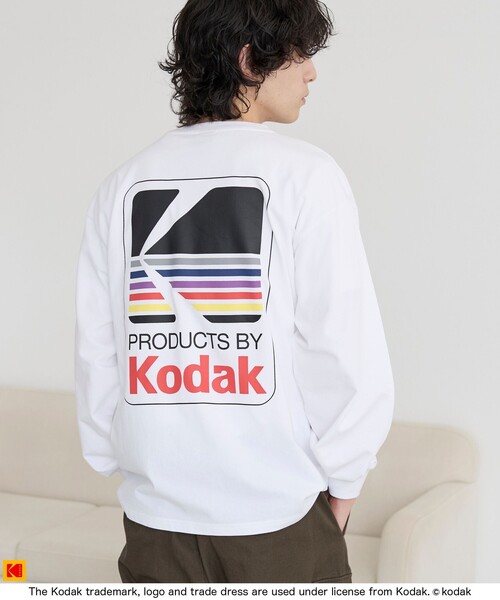 セール】【Kodak/コダック】ロゴアイコンプリントロングTシャツ