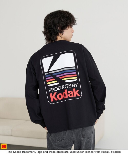 セール】【Kodak/コダック】ロゴアイコンプリントロングTシャツ