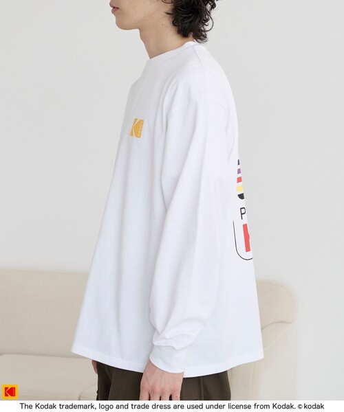 coen（コーエン）の「【Kodak/コダック】ロゴアイコンプリントロングTシャツ（Tシャツ/カットソー・メンズ・イエロー/ブラック/ホワイト/コバルトブルー・XL/L/M）」の9枚目の写真