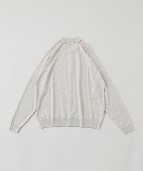JOHN SMEDLEY(ジョンスメドレー)の「JOHN SMEDLEY (ジョンスメドレー) TIBOR Knit Polo-Shirt 24G Easy Fit(ニット/セーター・メンズ・ライトグレー・MEDIUM/LARGE/X-LARGE)」の2枚目の写真