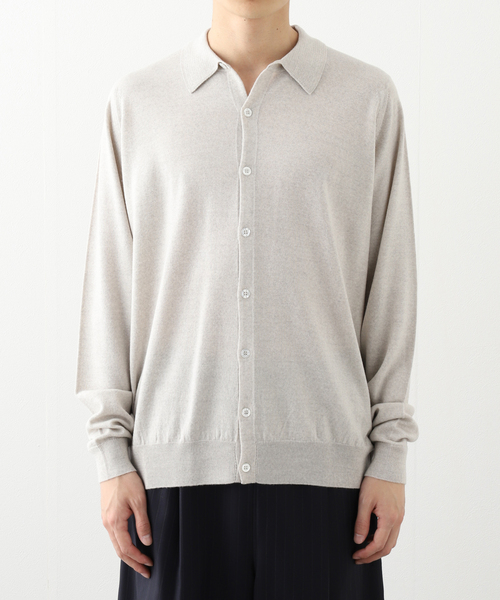 JOHN SMEDLEY(ジョンスメドレー)の「JOHN SMEDLEY (ジョンスメドレー) TIBOR Knit Polo-Shirt 24G Easy Fit(ニット/セーター・メンズ・ライトグレー・MEDIUM/LARGE/X-LARGE)」の4枚目の写真