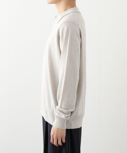 JOHN SMEDLEY(ジョンスメドレー)の「JOHN SMEDLEY (ジョンスメドレー) TIBOR Knit Polo-Shirt 24G Easy Fit(ニット/セーター・メンズ・ライトグレー・MEDIUM/LARGE/X-LARGE)」の5枚目の写真