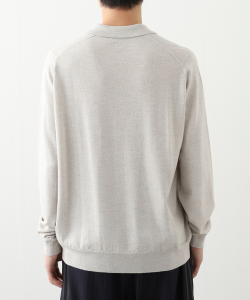 JOHN SMEDLEY(ジョンスメドレー)の「JOHN SMEDLEY (ジョンスメドレー) TIBOR Knit Polo-Shirt 24G Easy Fit(ニット/セーター・メンズ・ライトグレー・MEDIUM/LARGE/X-LARGE)」の6枚目の写真
