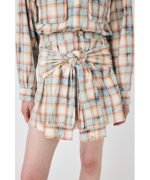 MOUSSY(マウジー)の「【セットアップ対応】BLEACH CHECK スカート(スカート・レディース・オレンジ系その他/オフホワイト・1/2)」の18枚目の写真