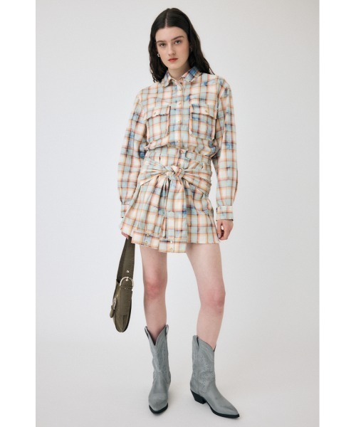 MOUSSY(マウジー)の「【セットアップ対応】BLEACH CHECK スカート(スカート・レディース・オレンジ系その他/オフホワイト・1/2)」の19枚目の写真