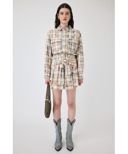 MOUSSY(マウジー)の「【セットアップ対応】BLEACH CHECK スカート(スカート・レディース・オレンジ系その他/オフホワイト・1/2)」の13枚目の写真