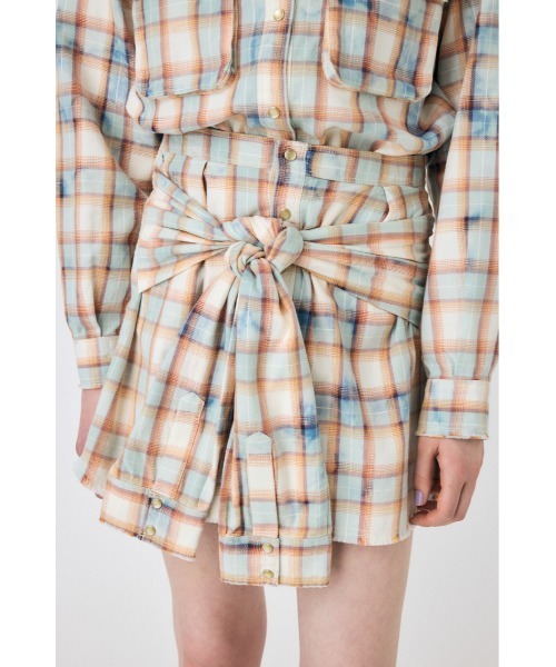 MOUSSY(マウジー)の「【セットアップ対応】BLEACH CHECK スカート(スカート・レディース・オレンジ系その他/オフホワイト・1/2)」の14枚目の写真