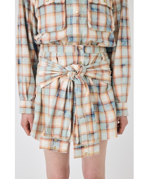MOUSSY(マウジー)の「【セットアップ対応】BLEACH CHECK スカート(スカート・レディース・オレンジ系その他/オフホワイト・1/2)」の15枚目の写真
