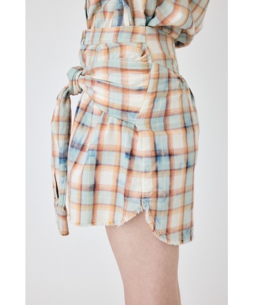 MOUSSY(マウジー)の「【セットアップ対応】BLEACH CHECK スカート(スカート・レディース・オレンジ系その他/オフホワイト・1/2)」の16枚目の写真