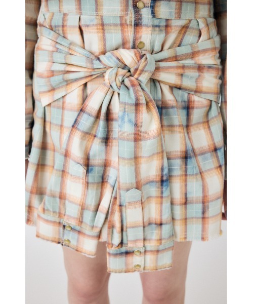 MOUSSY(マウジー)の「【セットアップ対応】BLEACH CHECK スカート(スカート・レディース・オレンジ系その他/オフホワイト・1/2)」の6枚目の写真