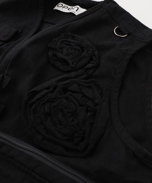OPEN Yy(オープンワイワイ)の「【Geek Office / ギークオフィス】OPEN YY Woven APPLIQUE CARGO VEST(その他アウター・レディース・ブラック・SMALL)」の3枚目の写真