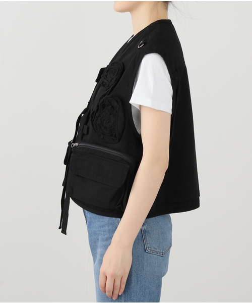 OPEN Yy(オープンワイワイ)の「【Geek Office / ギークオフィス】OPEN YY Woven APPLIQUE CARGO VEST(その他アウター・レディース・ブラック・SMALL)」の8枚目の写真