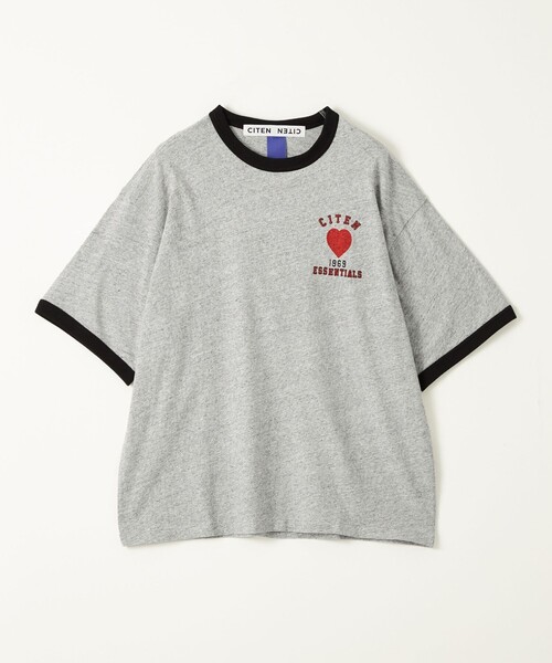 CITEN(シテン)の「<CITEN>ハートモチーフロゴリンガーT(Tシャツ/カットソー・メンズ・グレー・S/M/L)」の7枚目の写真