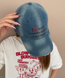 WEGO | WEGO/ロゴ刺繍エイジングデニムキャップ(キャップ)