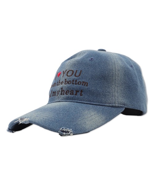 WEGO（ウィゴー）の「WEGO/ロゴ刺繍エイジングデニムキャップ（キャップ・レディース・コバルトブルー/ブラック系2・FREE）」の10枚目の写真